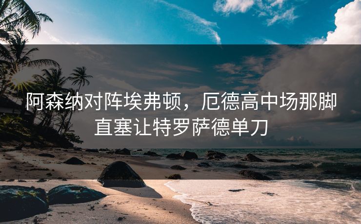 阿森纳对阵埃弗顿，厄德高中场那脚直塞让特罗萨德单刀