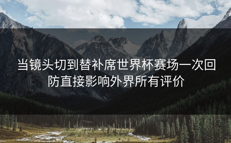 当镜头切到替补席世界杯赛场一次回防直接影响外界所有评价