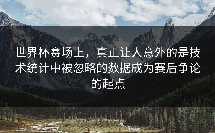 世界杯赛场上，真正让人意外的是技术统计中被忽略的数据成为赛后争论的起点